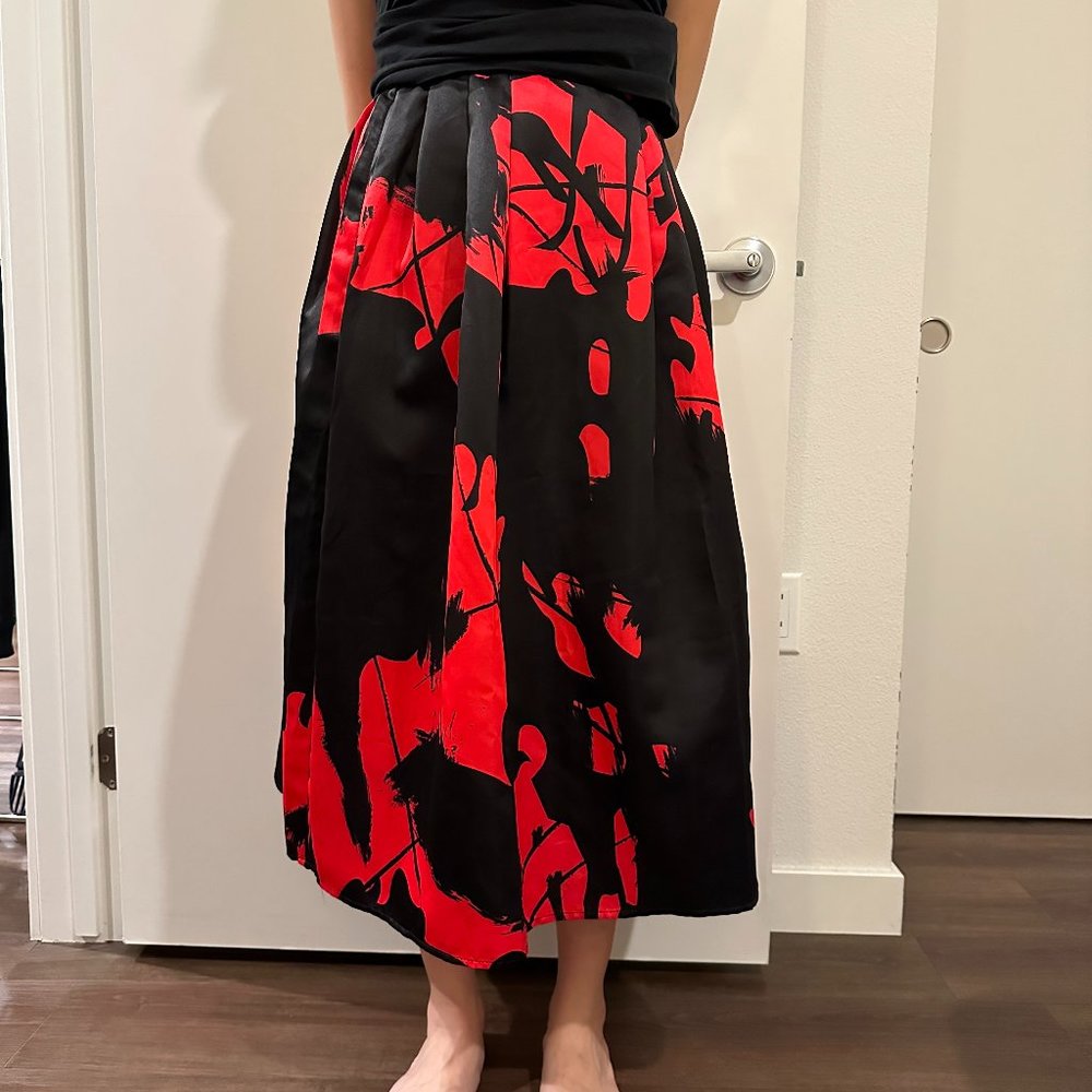 Black and Red Midi Skirt